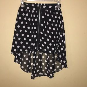 Black and white polka dot skirt